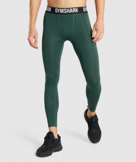 Men's Gymshark Element Baselayer Leggings Dark Green | CA 31586N